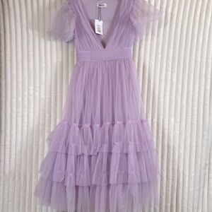 NWT Showpo lilac purple princess fairy tulle ruffled midi dress sz 4